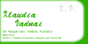 klaudia vadnai business card